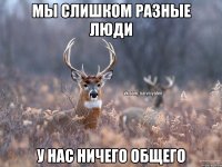 Мы слишком разные люди У нас ничего общего