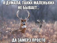 Я думала, таких маленьких не бывает... да замёрз просто