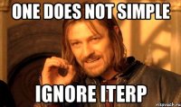 One does not simple ignore ITERP