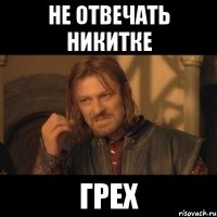 Не отвечать Никитке Грех