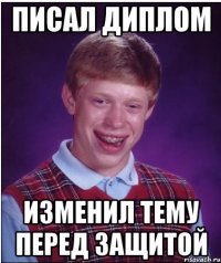 писал диплом изменил тему перед защитой