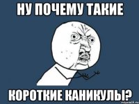 Ну почему такие короткие каникулы?