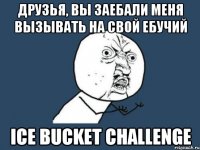 друзья, вы заебали меня вызывать на свой ебучий ice bucket challenge