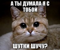 А ты думала я с тобой шутки шучу?