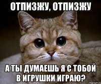 отпизжу, отпизжу а ты думаешь я с тобой в игрушки играю?