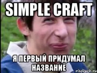 Simple Craft Я первый придумал название