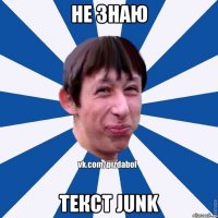 НЕ ЗНАЮ ТЕКСТ JUNK