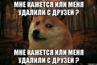 мне кажется или меня удалили с друзей ? мне кажется или меня удалили с друзей ?