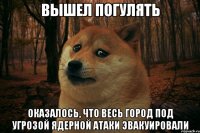 Вышел погулять Оказалось, что весь город под угрозой ядерной атаки эвакуировали