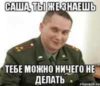 Саша, ты же знаешь тебе можно ничего не делать