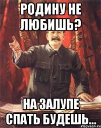 Родину не любишь? на залупе спать будешь...