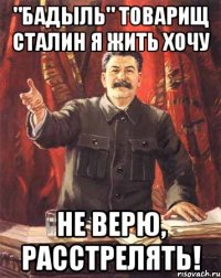 "Бадыль" товарищ Сталин я жить хочу не верю, расстрелять!