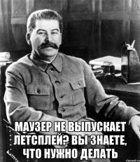  Маузер не выпускает летсплей? Вы знаете, что нужно делать