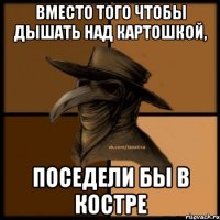 Вместо того чтобы дышать над картошкой, поседели бы в костре