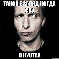 Такой взгляд когда сру В кустах