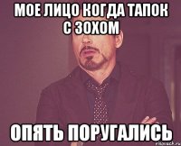 мое лицо когда тапок с зохом опять поругались