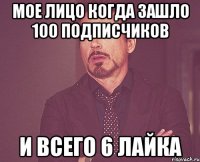 Мое лицо когда зашло 100 подписчиков и всего 6 лайка