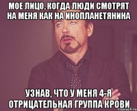 МОЕ ЛИЦО, КОГДА ЛЮДИ СМОТРЯТ НА МЕНЯ КАК НА ИНОПЛАНЕТЯНИНА УЗНАВ, ЧТО У МЕНЯ 4-Я ОТРИЦАТЕЛЬНАЯ ГРУППА КРОВИ