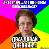 А кто разрешал телефоном пользоваться? Два! Давай дневник!1