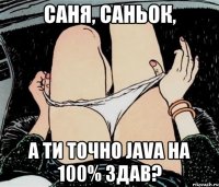 Саня, Саньок, а ти точно Java на 100% здав?