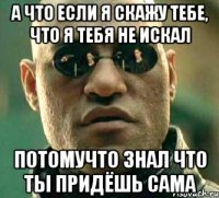 А что если я скажу тебе, что я тебя не искал Потомучто знал что ты придёшь сама