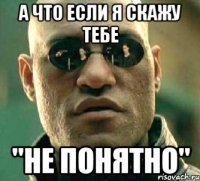 а что если я скажу тебе "не понятно"