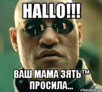 HALLO!!! Ваш мама Зять™ просила...