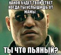 Каков будет твой ответ когда ты услышишь от мамы : ты что пьяный?