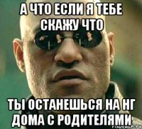 а что если я тебе скажу что ты останешься на нг дома с родителями