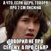 А что, если щерб, говоря про 2 см писюна говорил не про серёжу, а про себя?