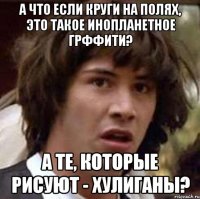 А что если круги на полях, это такое инопланетное грффити? А те, которые рисуют - хулиганы?