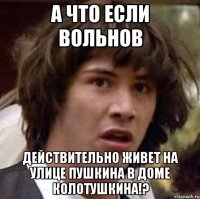 а что если вольнов действительно живет на улице пушкина в доме колотушкина!?