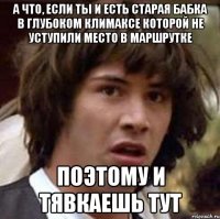 А что, если ты и есть старая бабка в глубоком климаксе которой не уступили место в маршрутке поэтому и тявкаешь тут