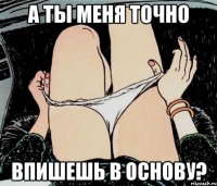 А ты меня точно впишешь в ОСНОВУ?