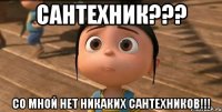 Сантехник??? Со мной нет никаких сантехников!!!