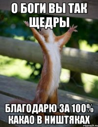 О БОГИ вы так щедры Благодарю за 100% какао в ништяках