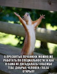  о пресвятые печенюхи, можно же работать по специальности! и как я сама не догадалась! спасибо тебе, добрые человек, глаза открыл!