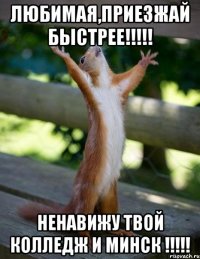 любимая,приезжай быстрее!!!!! ненавижу твой колледж и Минск !!!!!