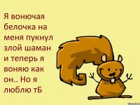 Я вонючая белочка на меня пукнул злой шаман и теперь я воняю как он.. Но я люблю тБ