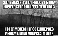 эллемекей тугел ние сез мина ничеге хетле яшерге телейсез котелмесем нерсе ешлерсез минем белен улерсез мени?