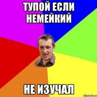 ТУПОЙ ЕСЛИ НЕМЕЙКИЙ НЕ ИЗУЧАЛ