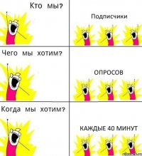 Подписчики Опросов Каждые 40 минут