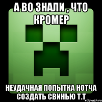 А во знали , что кромер неудачная попытка Нотча создать свинью T.T