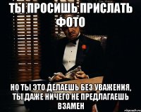 Ты просишь прислать фото Но ты это делаешь без уважения, ты даже ничего не предлагаешь взамен