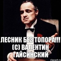 Лесник без топора!!! (с) Валентин Гайсинский