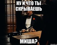 Ну и что ты скрываешь Миша?