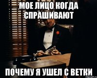 Мое лицо когда спрашивают почему я ушел с ветки