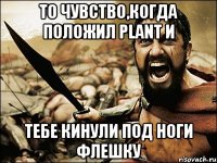 то чувство,когда положил Plant и тебе кинули под ноги флешку