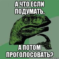 А что если подумать, а потом проголосовать?