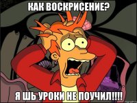 как воскрисение? я шь уроки не поучил!!!!